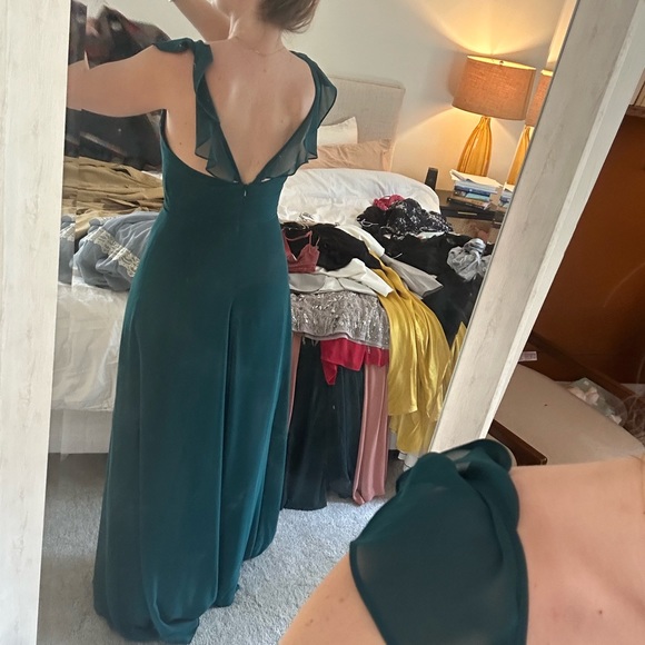 David’s bridal ruffle spaghetti strap chiffondress - Picture 7 of 7